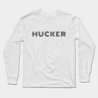 Retro Hucker Logo Black Long Sleeve T-Shirt